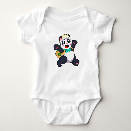 Panda als Student Baby Strampler (Vorderseite)