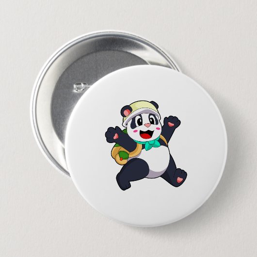 Panda als Student Button (Vorne & Hinten)