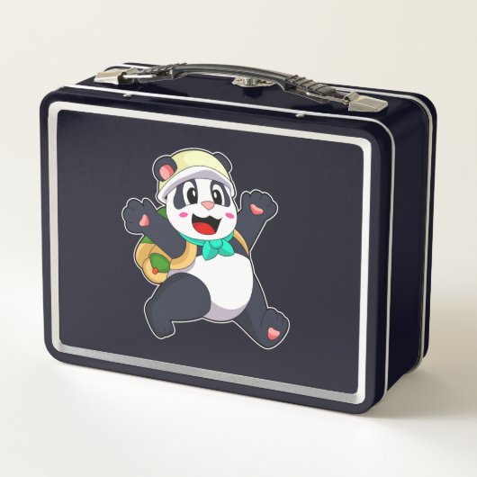 Panda als Student Metall Brotdose (Rückseite)