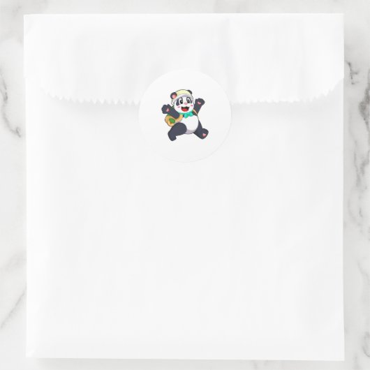 Panda als Student Runder Aufkleber (Tasche)