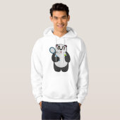 Panda als Tennisspieler mit Tennisschläger Hoodie (Vorne ganz)