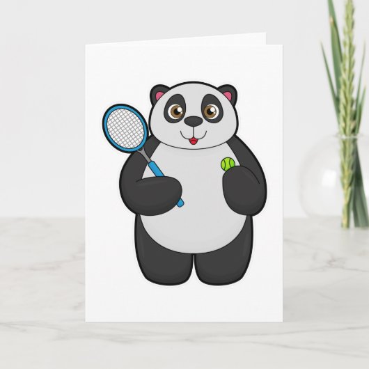 Panda als Tennisspieler mit Tennisschläger Karte (Vorderseite)