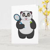 Panda als Tennisspieler mit Tennisschläger Karte (Gelbe Blume)