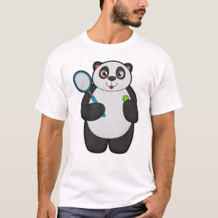 Panda als Tennisspieler mit Tennisschläger T-Shirt