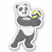 Panda als Volleyballspieler mit Volleyball Aufkleber (Vorderseite)