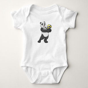 Panda als Volleyballspieler mit Volleyball Baby Strampler