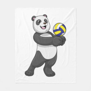 Panda als Volleyballspieler mit Volleyball Fleecedecke