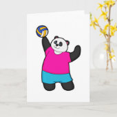 Panda als Volleyballspieler mit Volleyball Karte (Gelbe Blume)