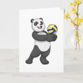 Panda als Volleyballspieler mit Volleyball Karte (Gelbe Blume)