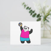 Panda als Volleyballspieler mit Volleyball Postkarte (Stehend Vorderseite)