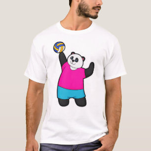 Panda als Volleyballspieler mit Volleyball T-Shirt