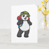 Panda als Wanderer mit Rucksack Karte (Gelbe Blume)