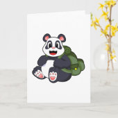 Panda als Wanderer mit Rucksack Karte (Gelbe Blume)