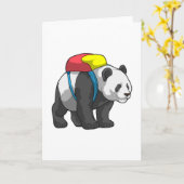 Panda als Wanderer mit Rucksack Karte (Gelbe Blume)