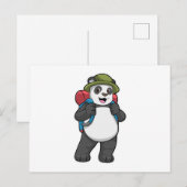 Panda als Wanderer mit Rucksack Postkarte (Vorne/Hinten)