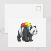 Panda als Wanderer mit Rucksack Postkarte (Vorne/Hinten)