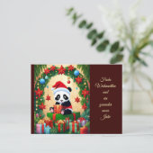 Panda als Weihnachtsmann verkleidet Postkarte (Stehend Vorderseite)