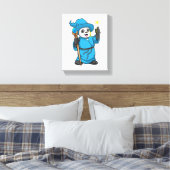 Panda als Zauberer mit Zauberstab Leinwanddruck (Insitu (Schlafzimmer))