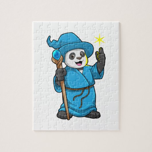 Panda als Zauberer mit Zauberstab Puzzle (Vertikal)