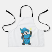 Panda als Zauberer mit Zauberstab Schürze (Vorderseite)