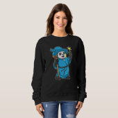 Panda als Zauberer mit Zauberstab Sweatshirt (Vorne ganz)