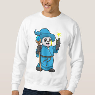 Panda als Zauberer mit Zauberstab Sweatshirt