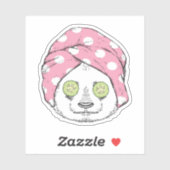 Panda am Wellness-Center Aufkleber (Blatt)