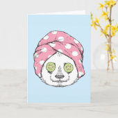 Panda am Wellness-Center Karte (Gelbe Blume)