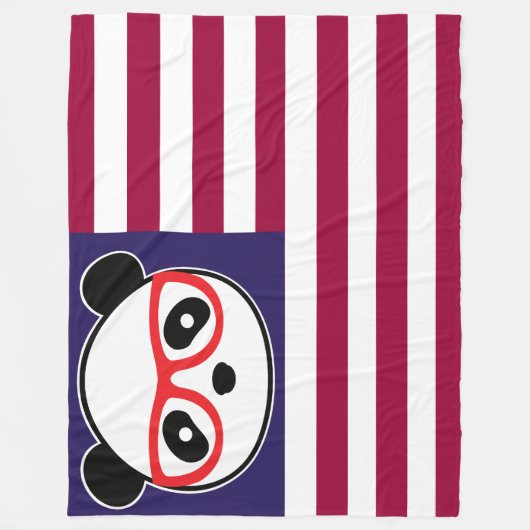Panda American Flag Panda Bear US Flag Theme Fleecedecke (Vorderseite)