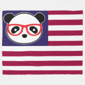 Panda American Flag Panda Bear US Flag Theme Fleecedecke (Vorderseite (Horizontal))