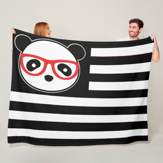 Panda American Flag Panda Bear US Flag Theme Fleecedecke (Beispiel)