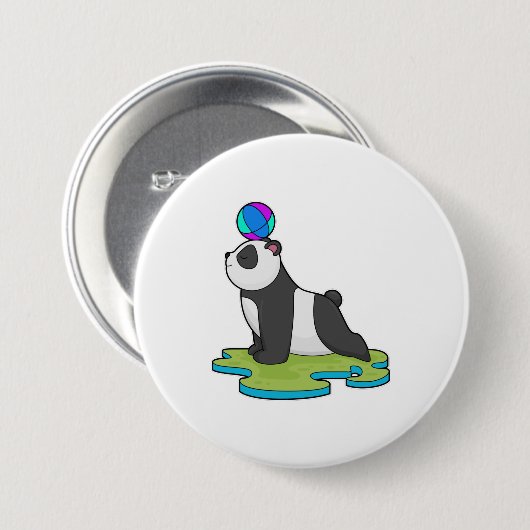 Panda an der Yoga-Fitness Button (Vorne & Hinten)