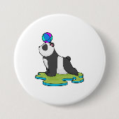 Panda an der Yoga-Fitness Button (Vorderseite)