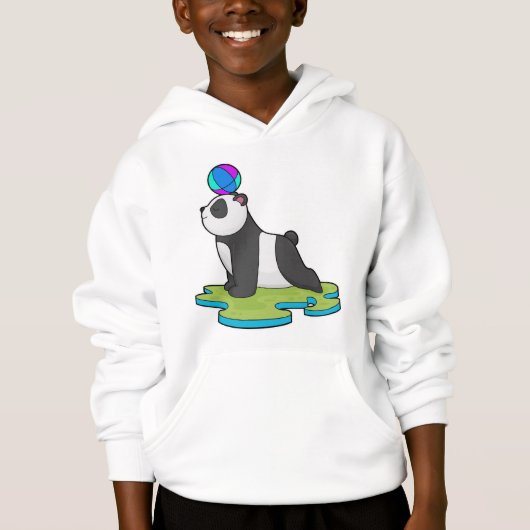 Panda an der Yoga-Fitness Hoodie (Vorderseite)