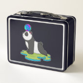 Panda an der Yoga-Fitness Metall Brotdose (Rückseite)