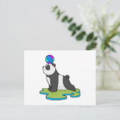 Panda an der Yoga-Fitness Postkarte (Stehend Vorderseite)