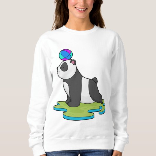 Panda an der Yoga-Fitness Sweatshirt (Vorderseite)