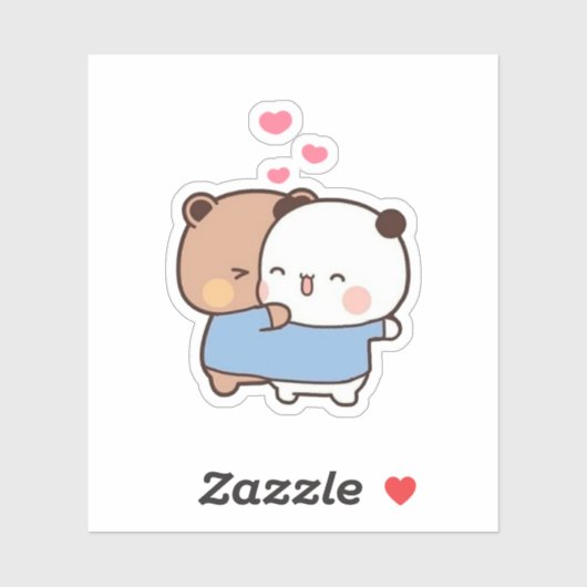 Panda and Brownie Bear Couple Aufkleber (Blatt)