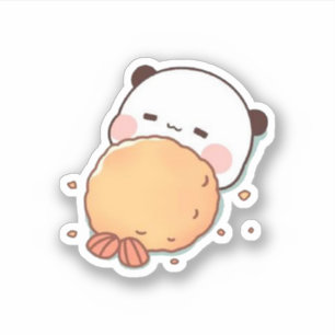 Panda and Brownie Bear Couple Aufkleber