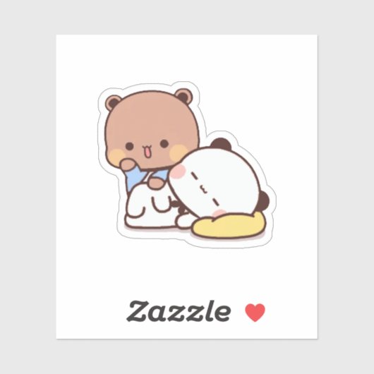 Panda and Brownie Bear Couple Aufkleber (Blatt)