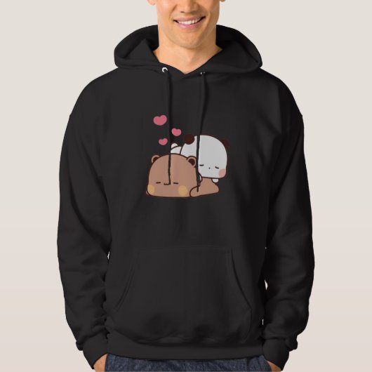 Panda and Brownie Bear Couple Hoodie (Vorderseite)