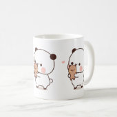 Panda and Brownie Bear Couple Kaffeetasse (VorderseiteRechts)