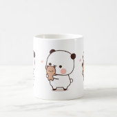 Panda and Brownie Bear Couple Kaffeetasse (Mittel)