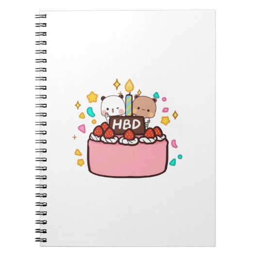 Panda and Brownie Bear Couple Notizblock (Vorderseite)