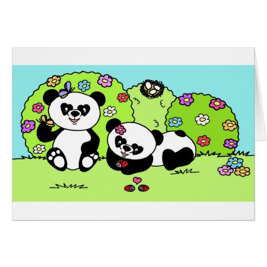 panda and butterfly karte