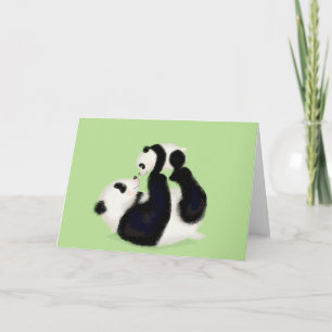 Panda and cub Mothering Sunday card Karte