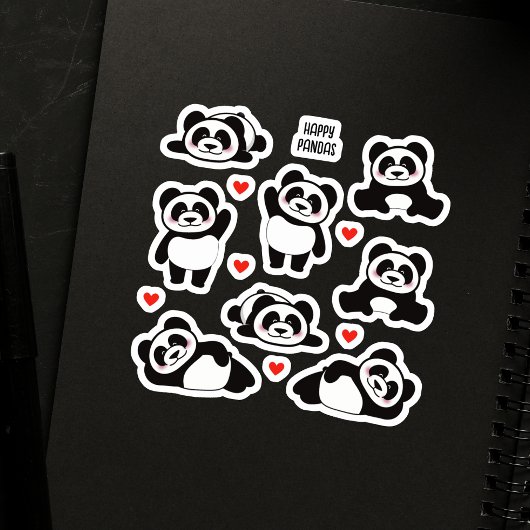 Panda Animal 8 Pack Collection Aufkleber