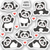 Panda Animal 8 Pack Collection Aufkleber (Vorderseite)