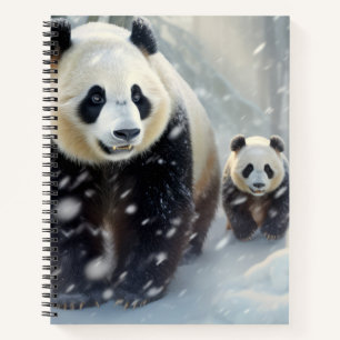 Panda Animal Family Wandern Natur aus Notizblock