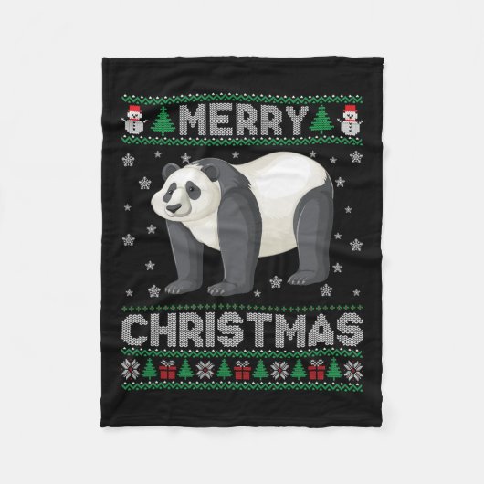 Panda Animal Men Women Kinder Ugg Weihnachtskraut Fleecedecke (Vorderseite)